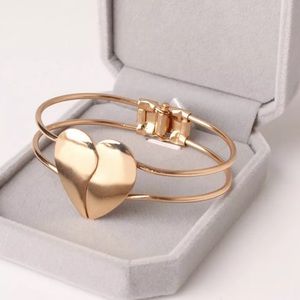 Gold Heart Bangle Bracelet. New!!